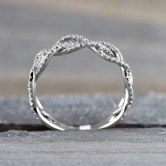 New 925 Silver Stackable Infinity Diamond Ring - Picture 5 of 6